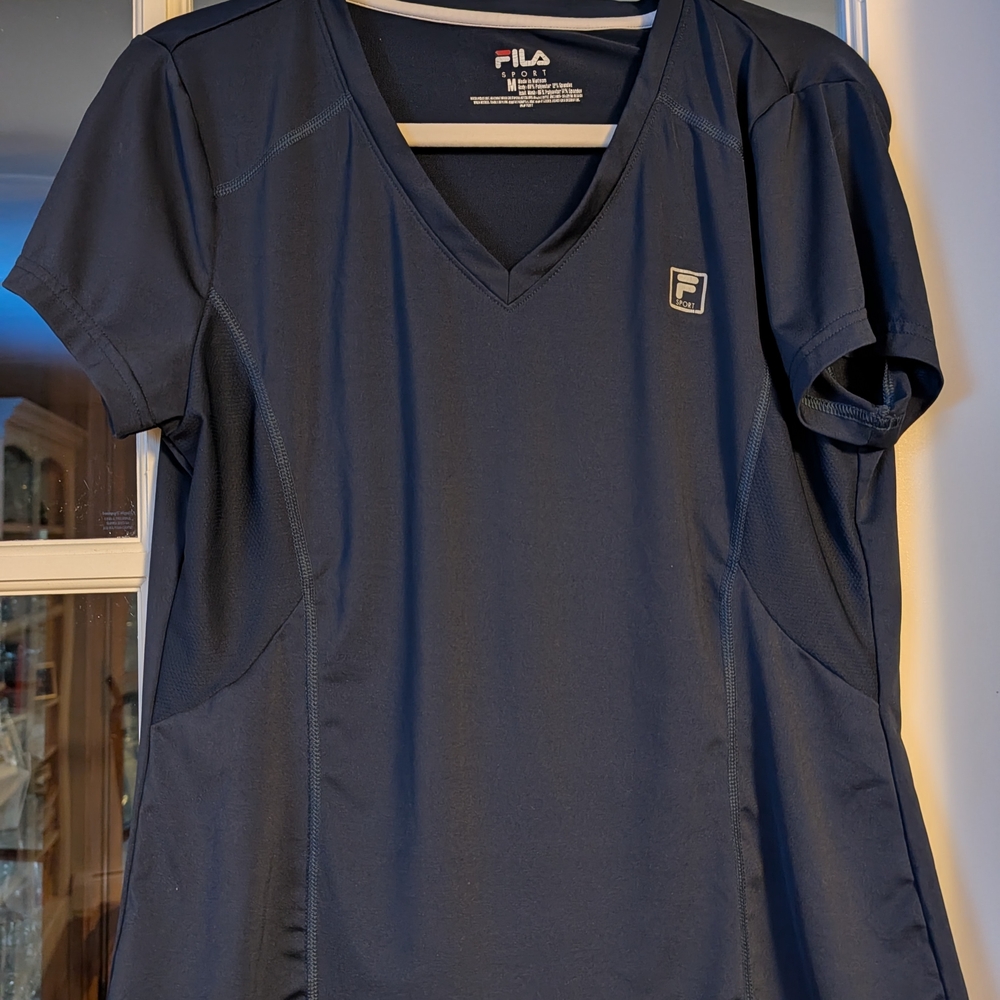 Fila Navy Blue V-Neck Performance Top